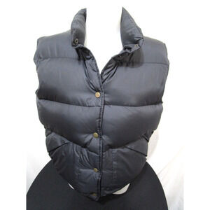 VTG LL Bean Black Nylon Goose Down Puffer Vest Women Sz M EUC!!!